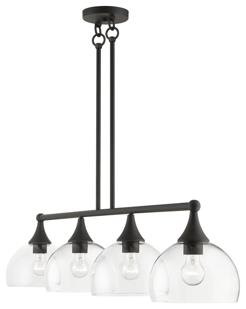4 Light Bronze Large Linear Chandelier