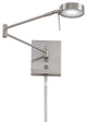 1-Light LED Swing Arm Wall Lamp, Brushed Nickel