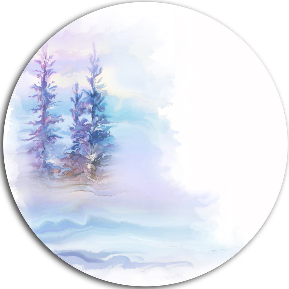 Watercolor Trees, Landscape Round Wall Art, 11"