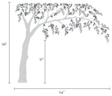 Falling Leaves Weeping Willow Tree Decal With Leaves, Scheme C, Standard