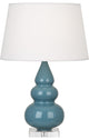 Small Triple Gourd Accent Lamp, Steel Blue