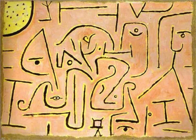 Paul Klee Contemplation, 18"x27" Wall Decal