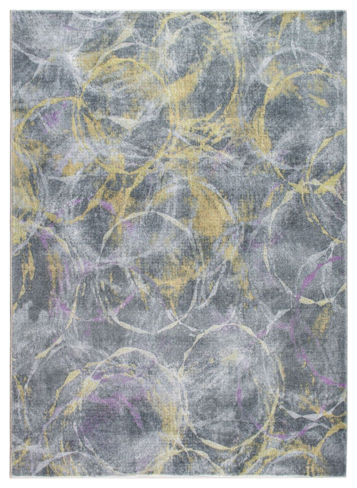 KAS Roxy 2808 Gray/Gold Visions Area Rug, 5'x7'6"