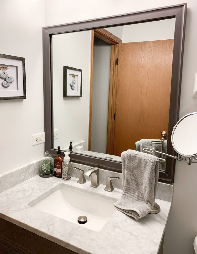 Morgan Framed Wall Mirror, Dark Gray, 34"x44"
