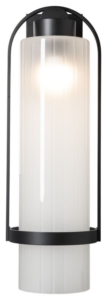 Alcove Large Outdoor Sconce Coastal Black Frosted Glass