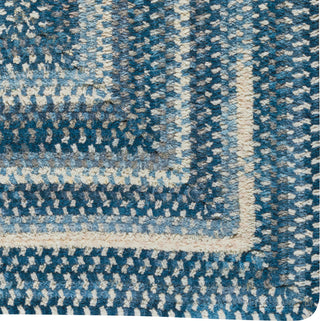 Alliance Concentric Rectangle Braided Rug, Denim, 27"x48"