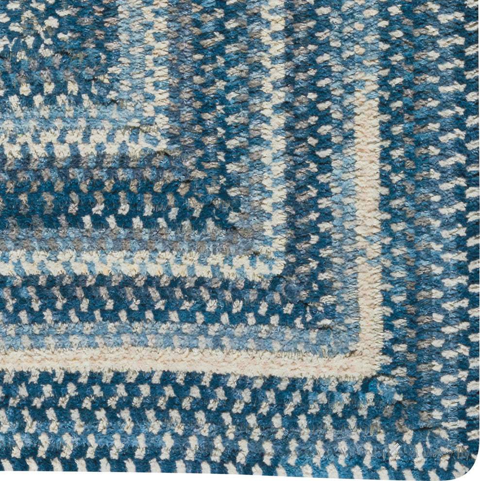 Alliance Concentric Rectangle Braided Rug, Denim, 27"x48"