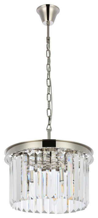 Elegant Lighting 1238D16/RC Sydney 3 Light 16"W Crystal Pendant - Matte Black