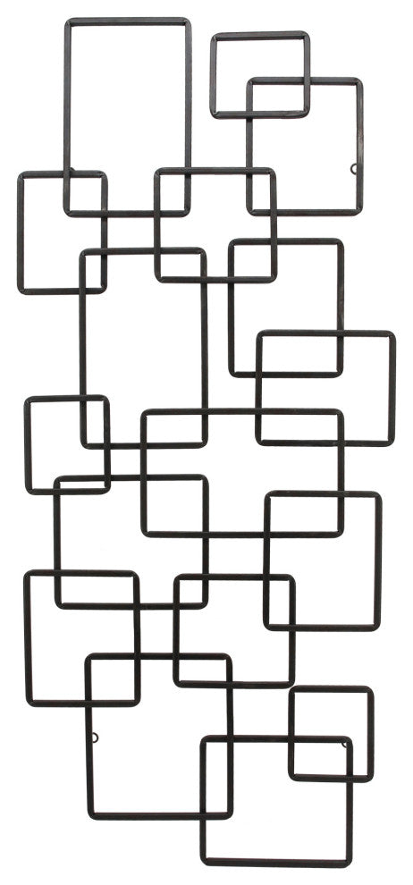 Industrial Steel Squares Wall Dcor - Black