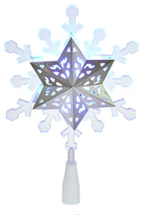 Kurt Adler 9" Blue and White LED Rotating Snowflake Treetop