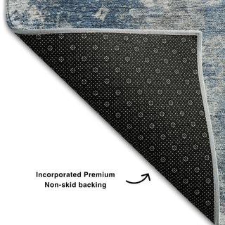 Premium Machine Washable Mayfield AMF573 Blue 8' x 10' Rug