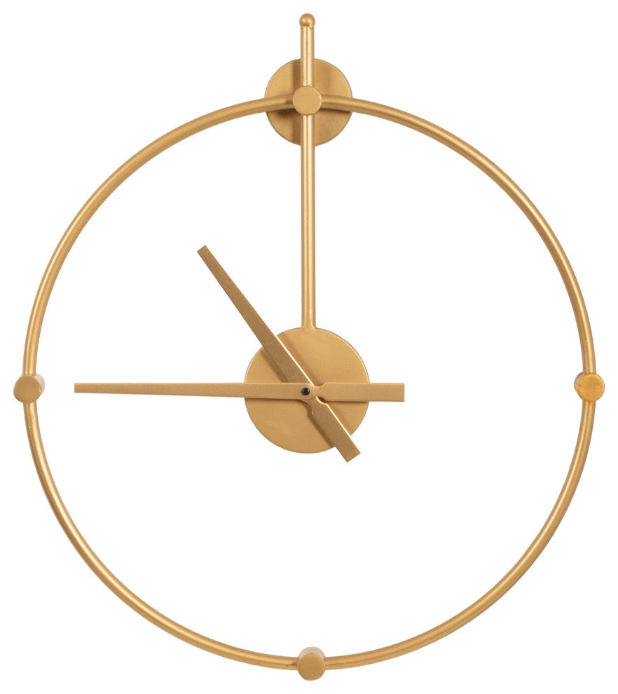 Lidor Metal Wall Clock, Gold, 22x25