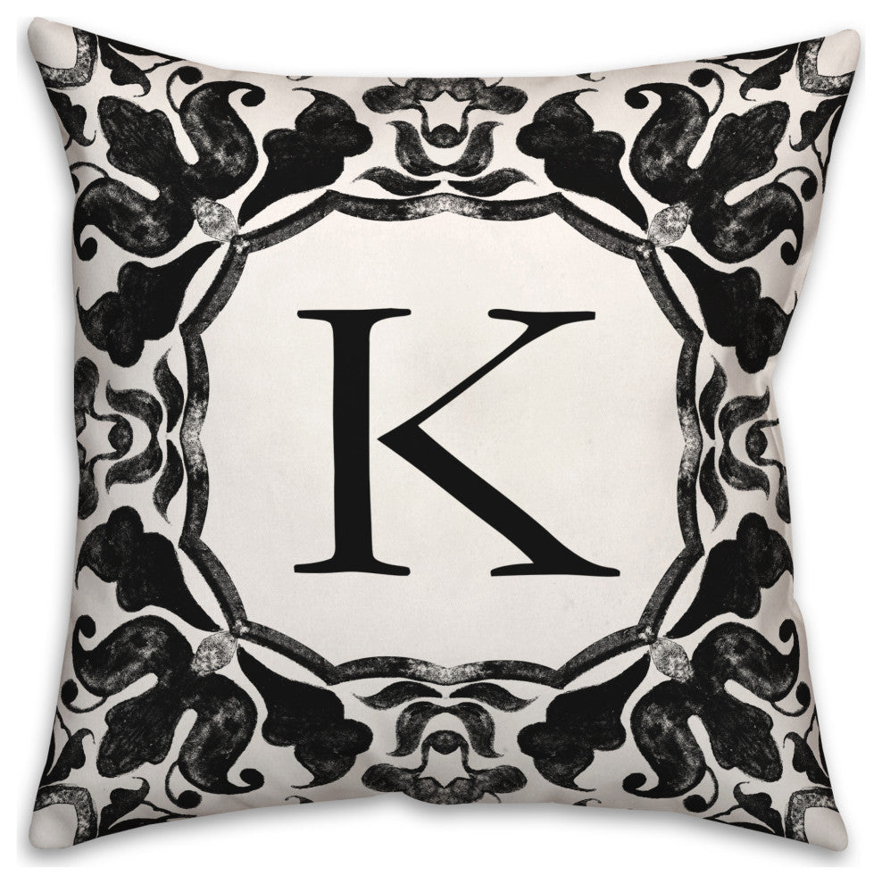 K Monogram 18x18 Indoor / Outdoor Pillow
