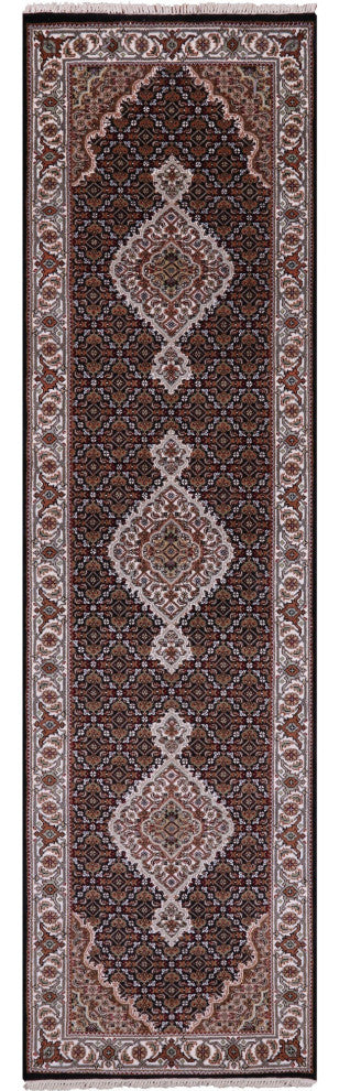 Runner Handmade Persian Tabriz Wool & Silk Rug 2' 9" X 10' 1" - Q13035