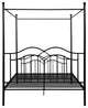 Simona Traditional Iron Canopy Queen Bed Frame, Flat Black