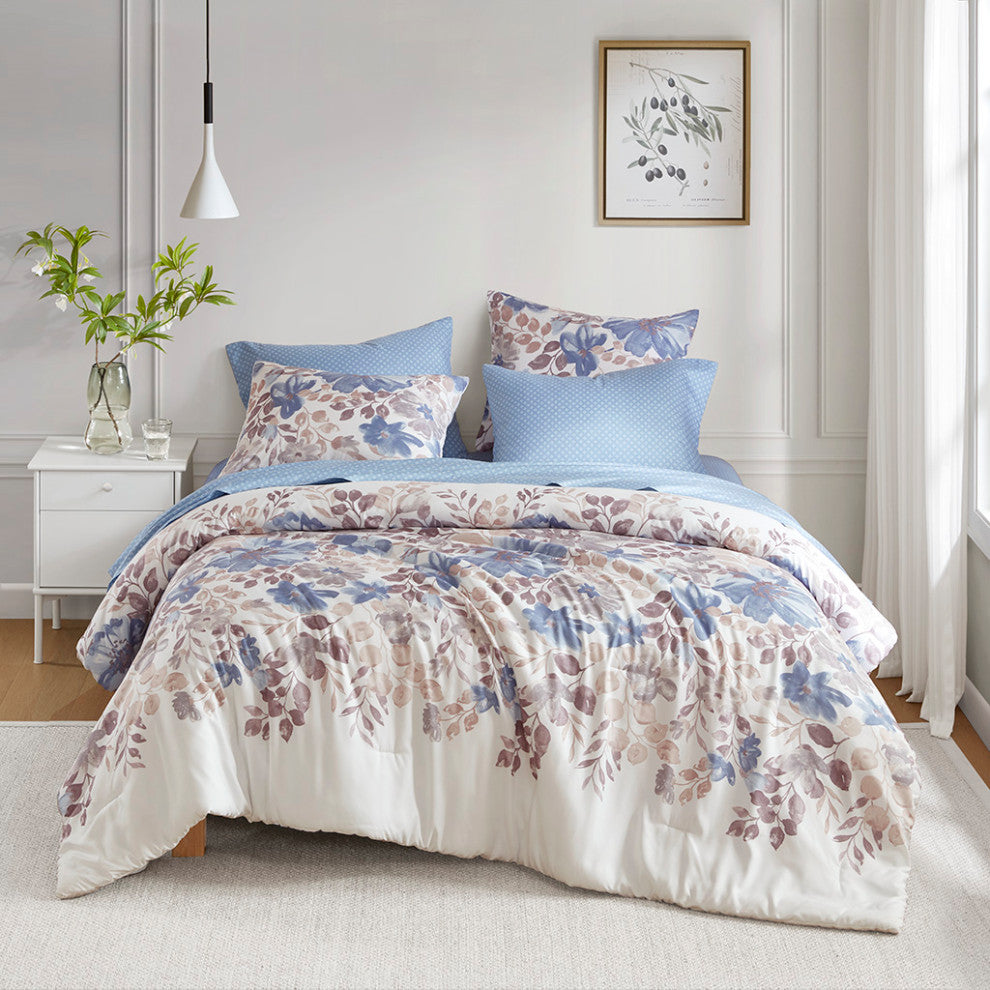 Madison Park Essentials Luna Floral Comforter Set With Bed Sheets