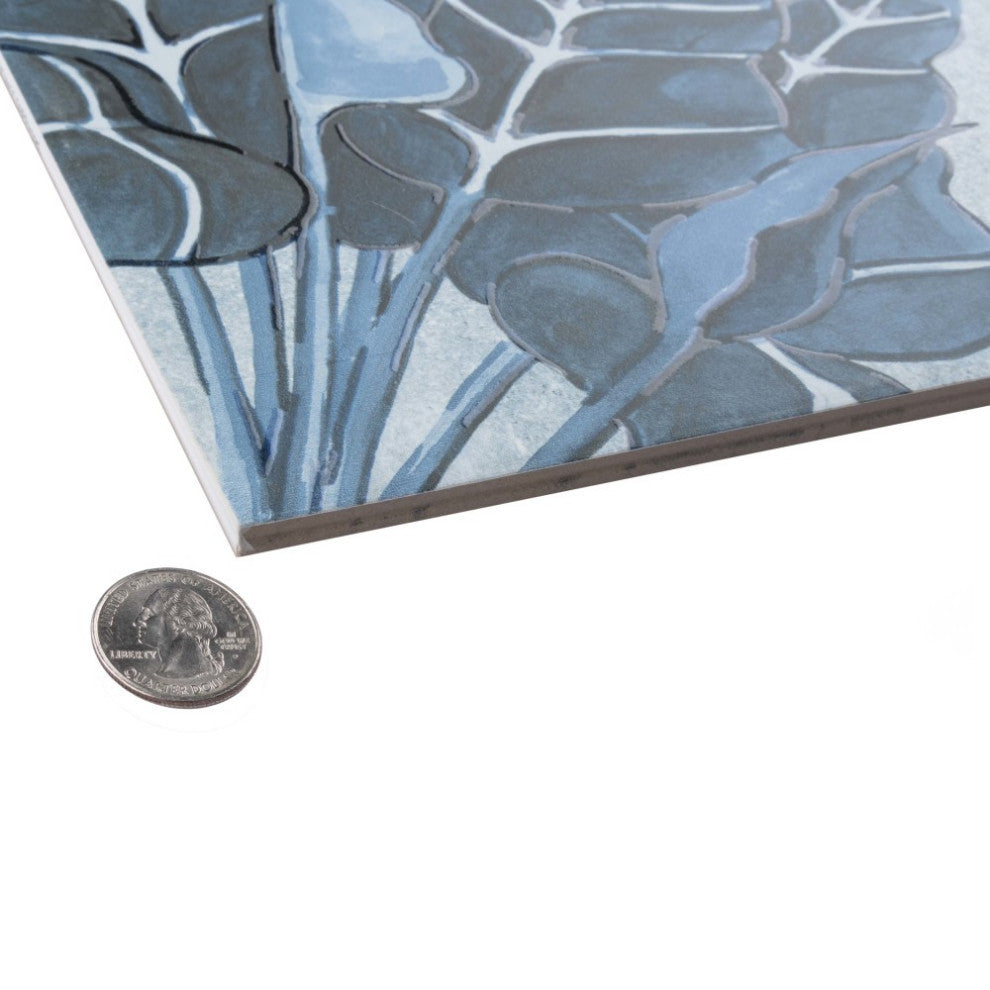 Nusa Botanic Sapphire Porcelain Floor and Wall Tile Sample