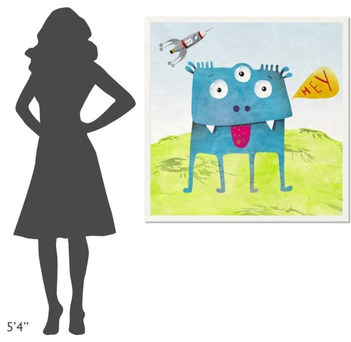 "Alien Friend Number 3" Framed Canvas Giclee by Skip Teller, 43x43"