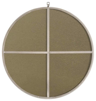 Elegant Decor Rowan 32" Round Metal Frame Hooked Mirror in Silver