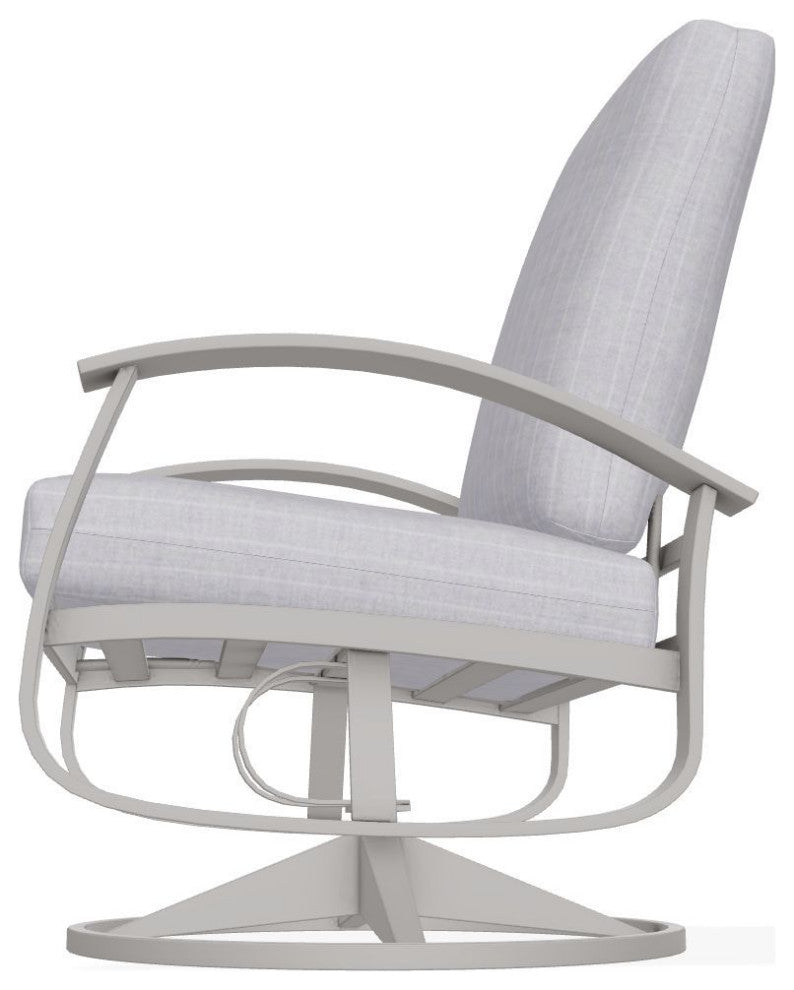 Belle Isle Cushion Outdoor Swivel Rocker, Ticking Fog/Warm Gray