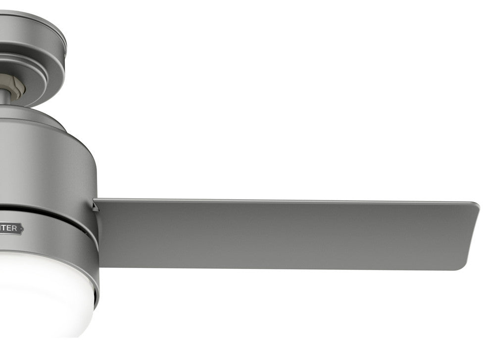 44" Gilmour Matte Silver Damp Rated Ceiling Fan, LED Light Kit, Handheld Remote