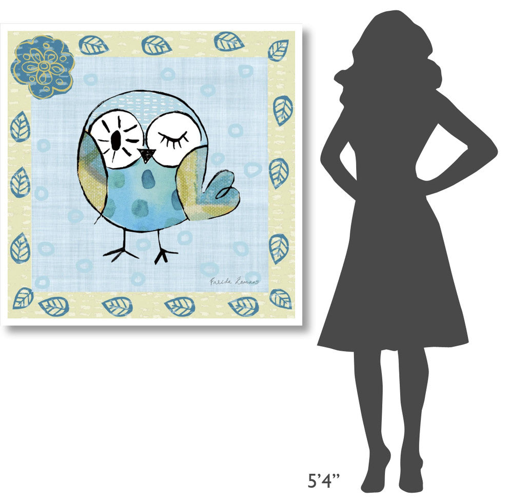 "Whimsy Owls I" Digital Paper Print by Farida Zaman, 42"x42"