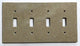 Travertine Switch Wall Plates Covers - Honed (Matte), Walnut, 4 Toggle