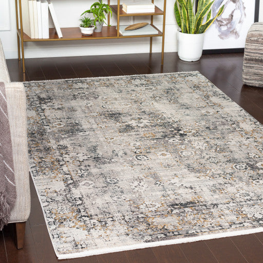 Surya Solar SOR-2308 12'x15' Rug, Taupe/Gray/Bright Yellow/White/Light Gray