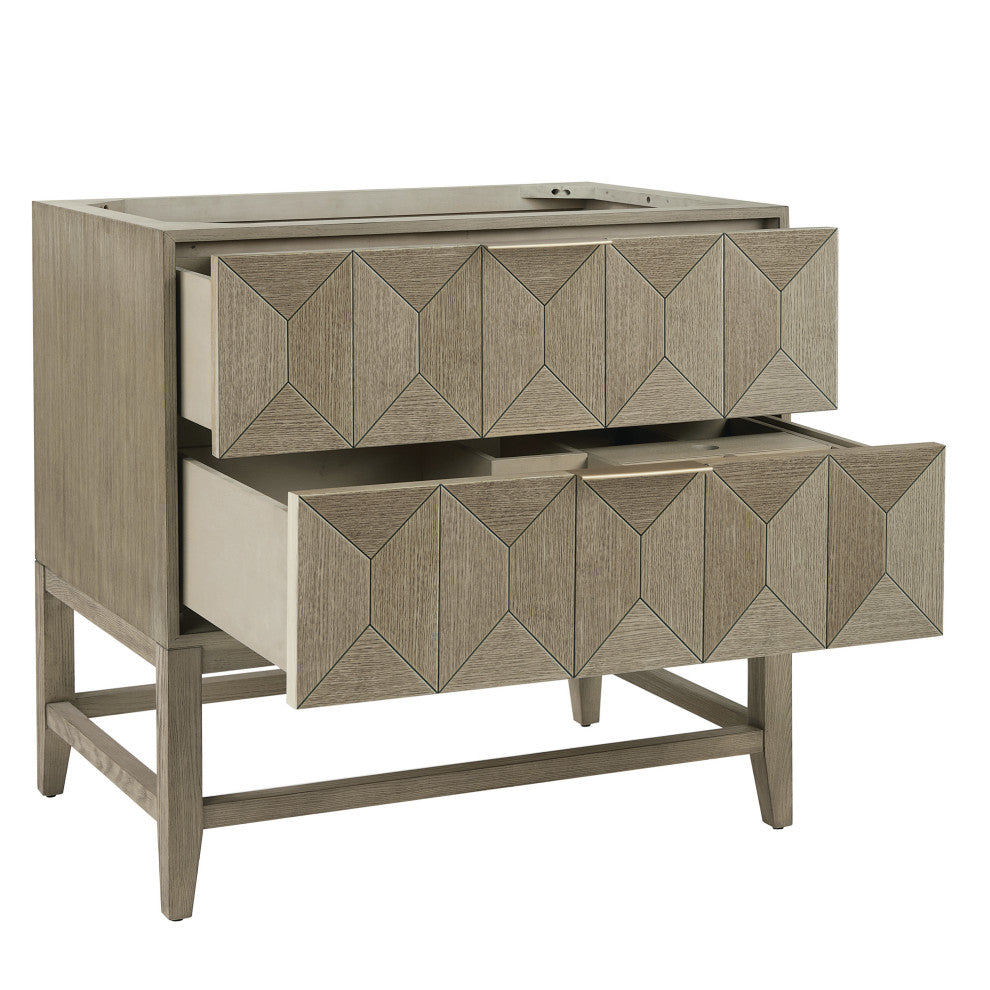 Emmeline 36" Single Vanity, Pebble Oak, Base Only - No Top