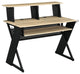 Benzara BM276203 Wood Music Desk Studio Station, Keyboard Tray, Shelves, Brown