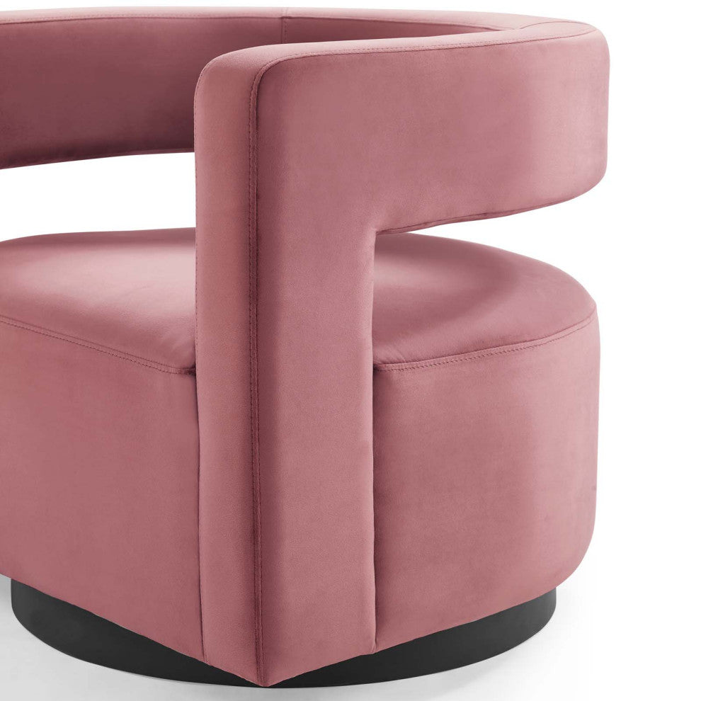 Armchair Accent Chair, Velvet, Pink, Modern, Living Lounge Hotel Hospitality