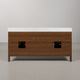 Ferrero Marble Top Bath Vanity, Nori Juglans, 72, Double Sink, Satin Gold Faucet