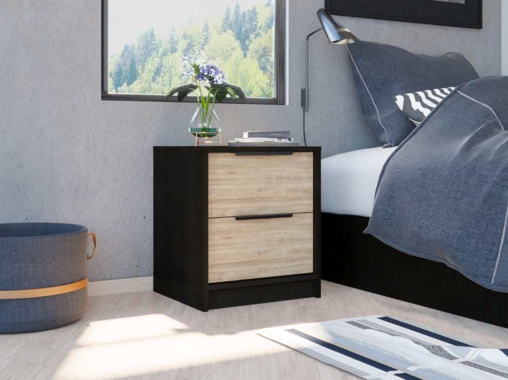 Egeo Night Stand, Espresso / Light Oak