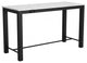 Dawson Faux Marble Bar Table White and Matte Black