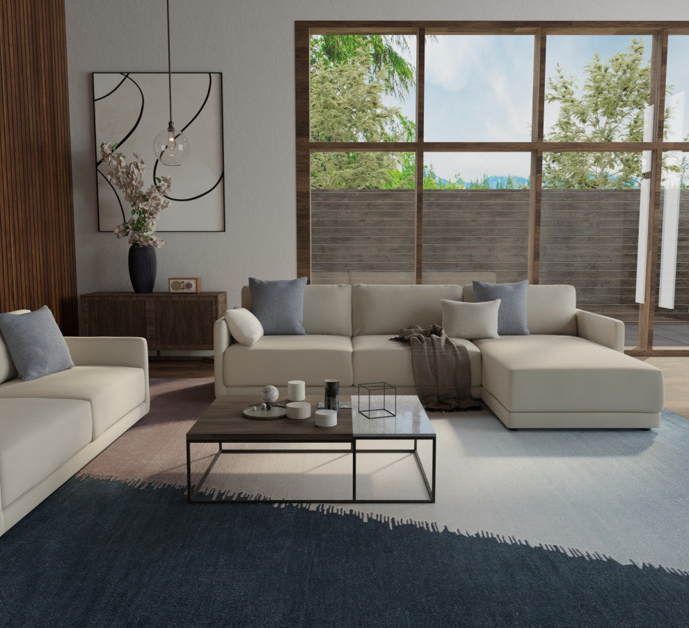 Katya 8990F Modern/Casual/Industrial Area Rug, Taupe/Blue, 9'x12'