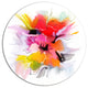 Colorful Abstract Flowers On White, Floral Disc Metal Wall Art, 38"