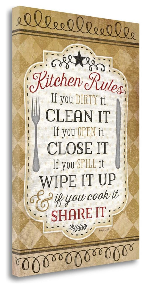 "Kitchen Rules" By Jennifer Pugh, Giclee Print on Gallery Wrap Canvas
