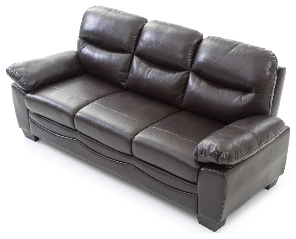 Nipomo Faux Leather Sofa, Dark Brown
