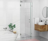78"x34.75" Frameless Shower Door, Wall Hinge, Brushed Nickel
