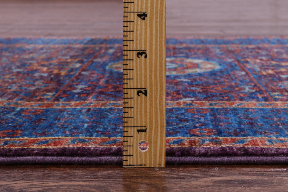 Geometric Mamluk Hand-Knotted Wool Runner Rug 2' 9" X 9' 9" - Q12278