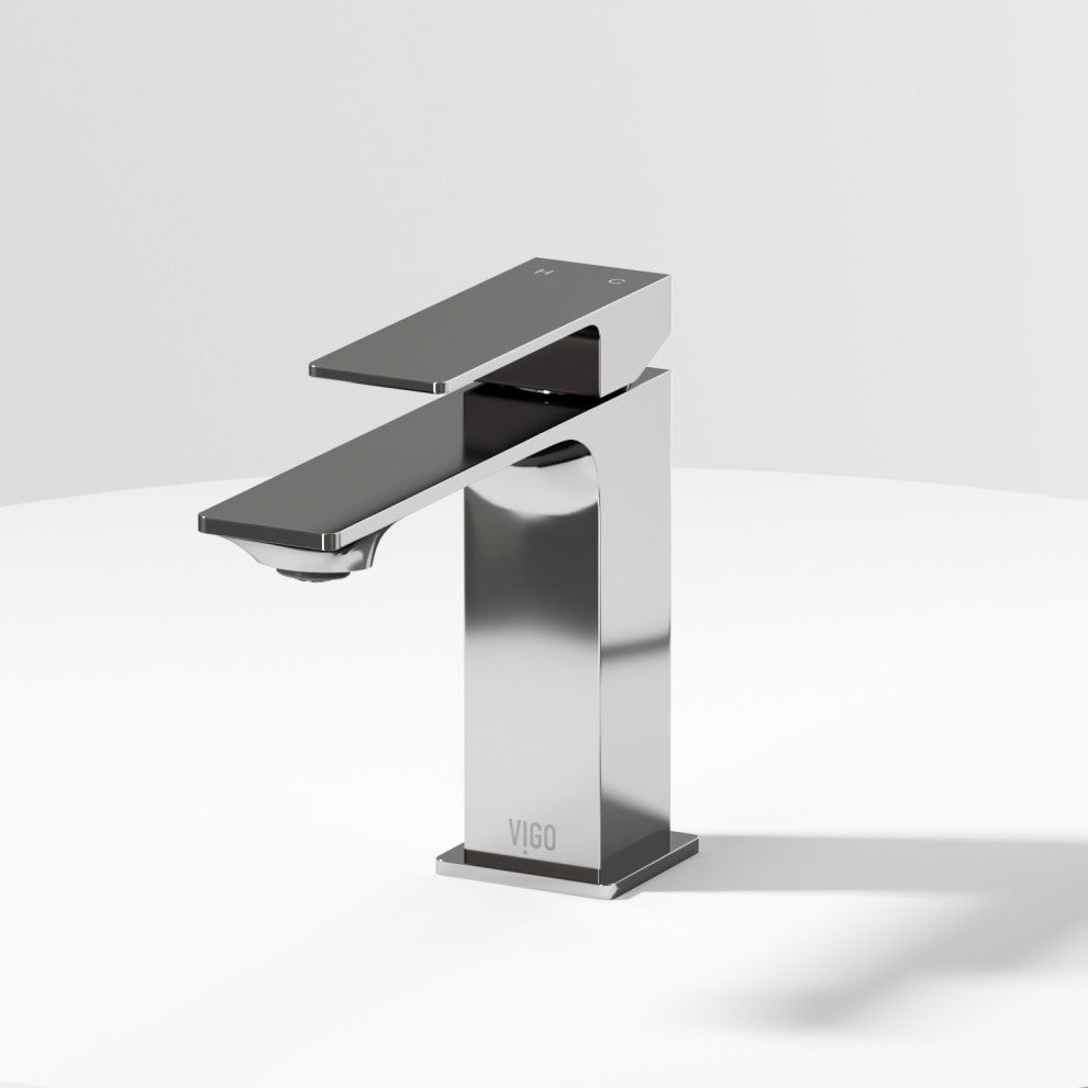 VIGO Dunn 6" H Single Handle Single Hole Bathroom Faucet, Chrome, Without Extras
