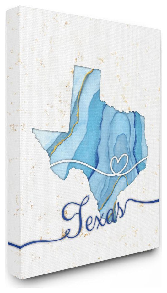 Stupell Industries Texas Agate Blue US State Design, 30 x 40