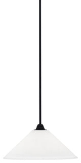 Paramount Mini Pendant, Matte Black, 16" White Muslin Glass