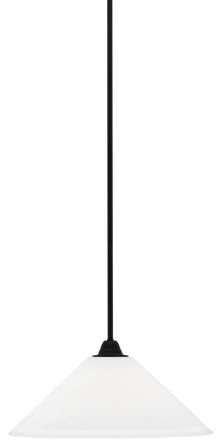 Paramount Mini Pendant, Matte Black, 16" White Muslin Glass