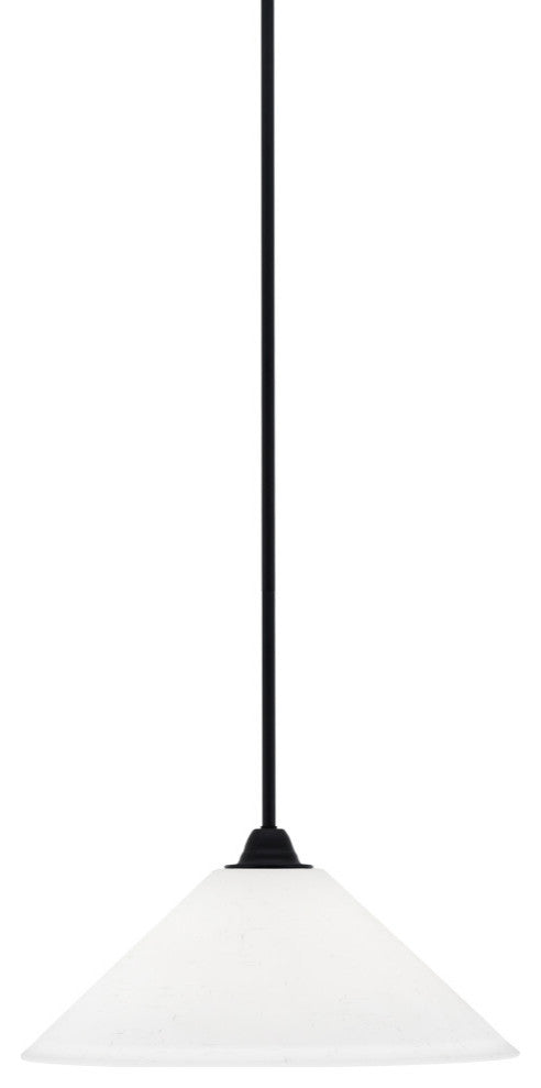 Paramount Mini Pendant, Matte Black, 16" White Muslin Glass
