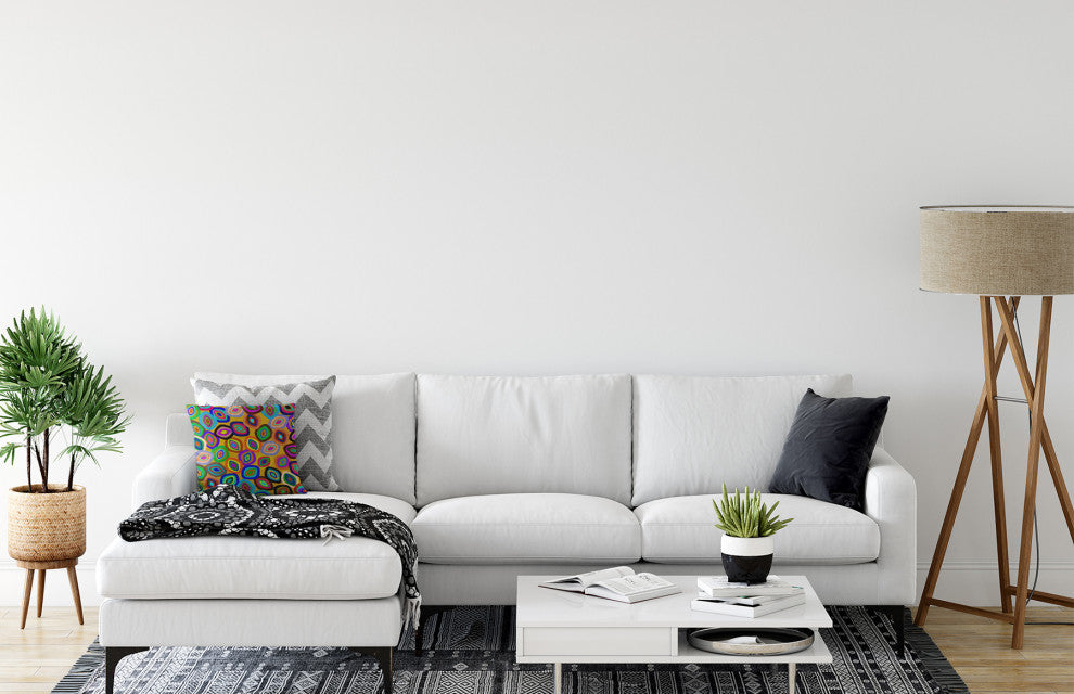 Modern Leaf Pile Accent Pillow