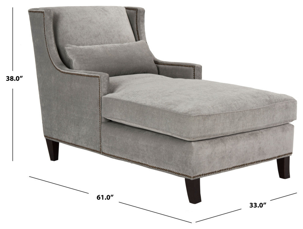 Safavieh Couture Vitali Studded Chaise, Grey