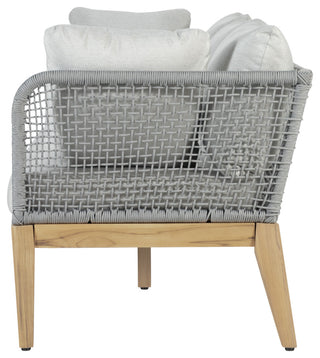Cypress Teak Wood Sofa with Gray Color Rope Design