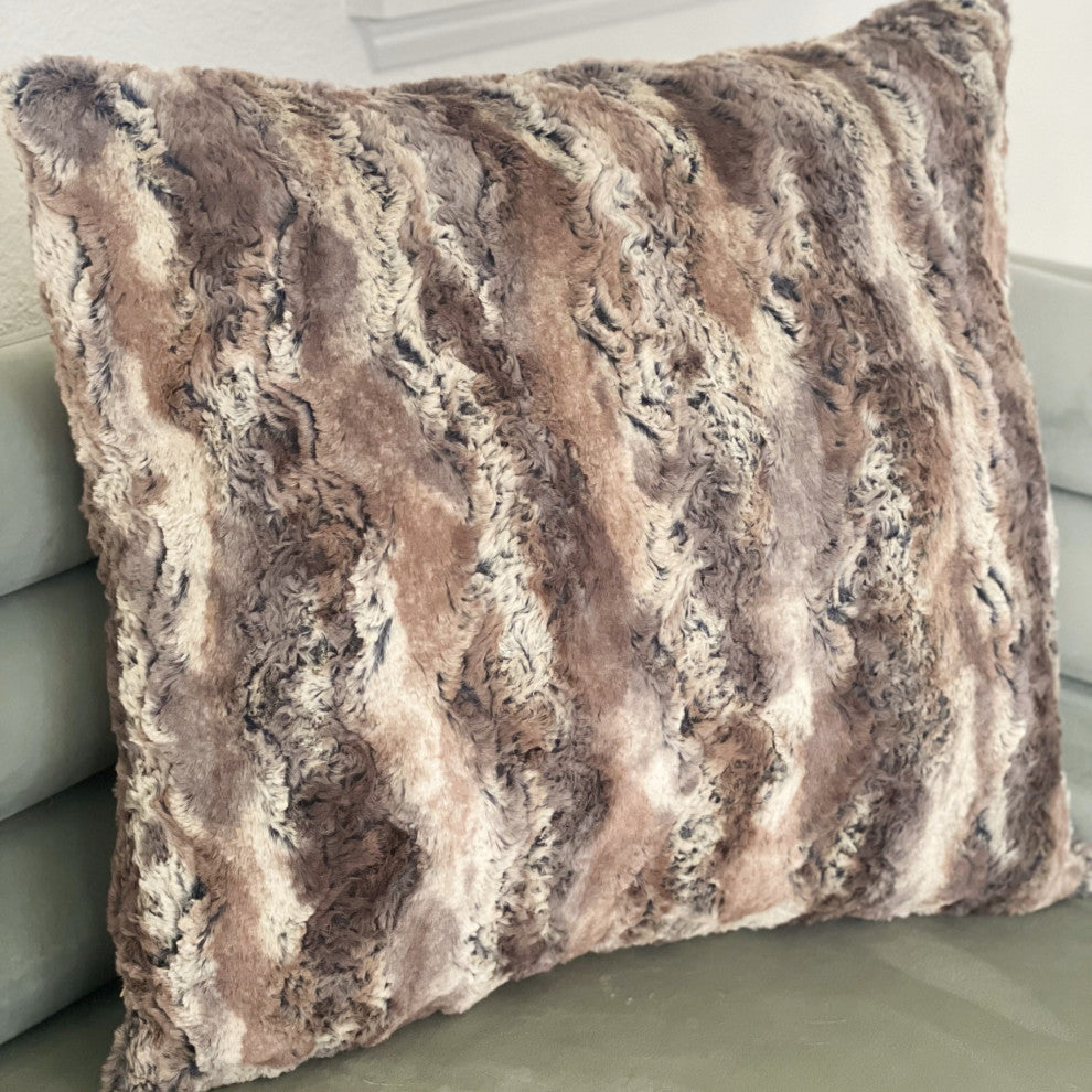 Elegant Brandy Fox Light Brown Gold White Handmade Luxury Pillow, Light Brown Gold White, Double Sided 24" X 24"