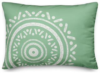 Simple Green Boho Circle 20x14 Indoor/Outdoor Pillow